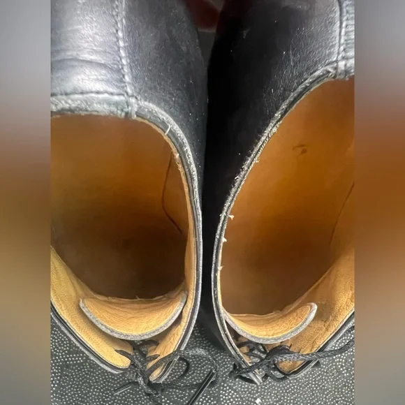 HERMES Classic Black Cap Toe Lace up Mens Leather Oxfords Size:EU 43 1/2/US 10.5 - Picture 15 of 16